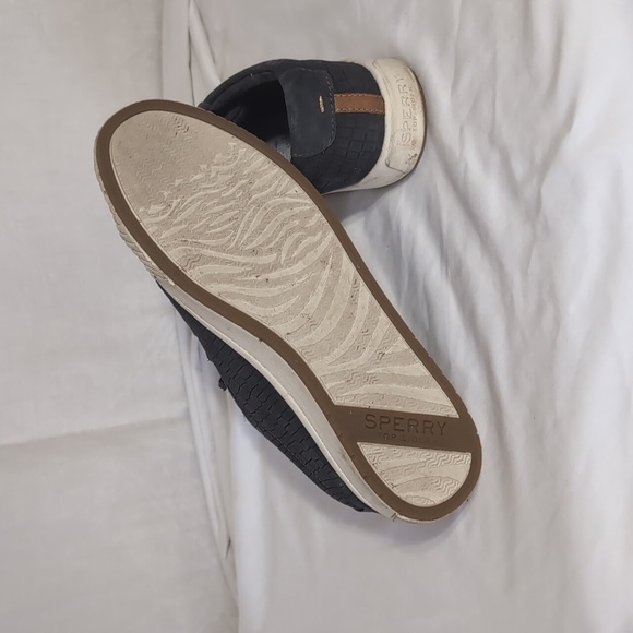 Sperry Anchor Plushwave Croc Suede Sneaker Navy Blue Lace-Up Size 7 - Picture 6 of 6